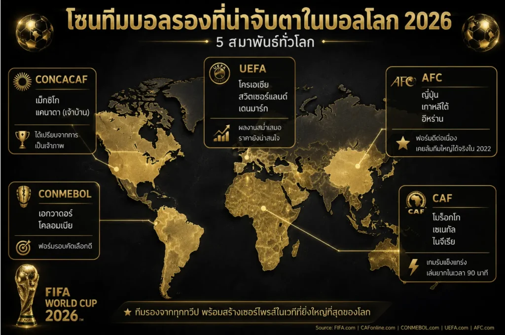 ทีมรองที่น่าสนใจจากแต่ละทวีป